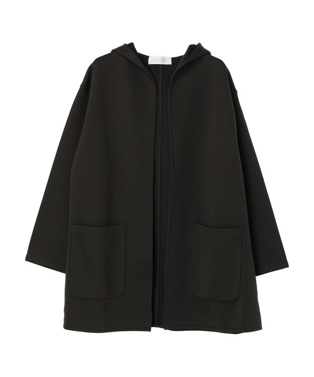 Green Parks ポンチフード付きカットカーディガン Dark Gray