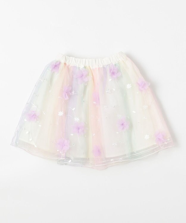 ANY KIDS 立体フラワー チュール スカート レインボー