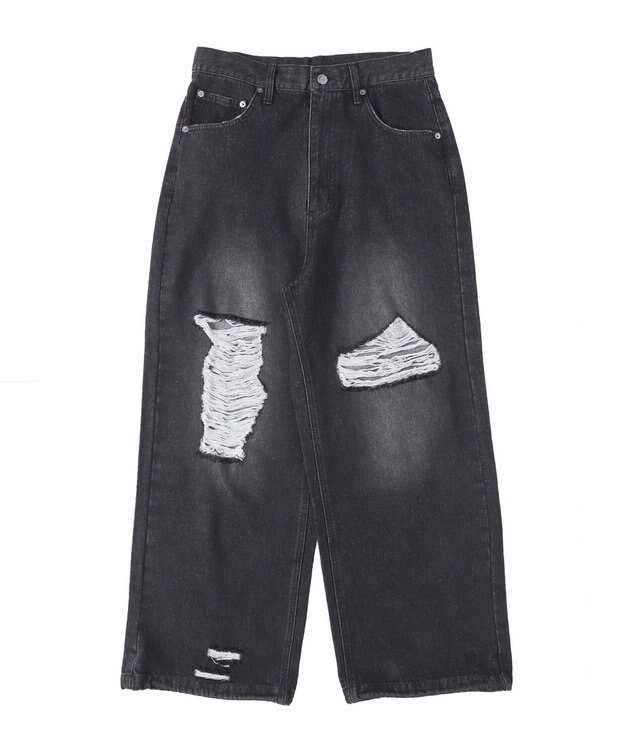 WEGO スーパーバギーダメージデニムパンツ 柄2