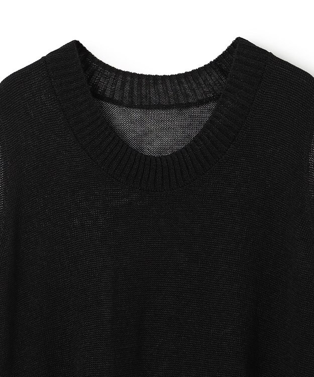 BEIGE， MORION / リネン レイヤードニット Black×Black
