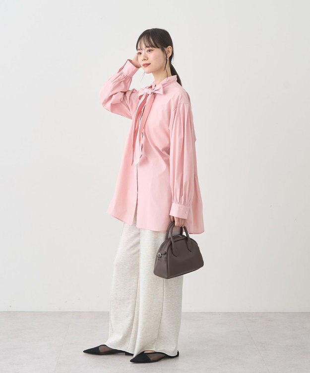 earth music&ecology 2wayボウタイブラウス Stripe