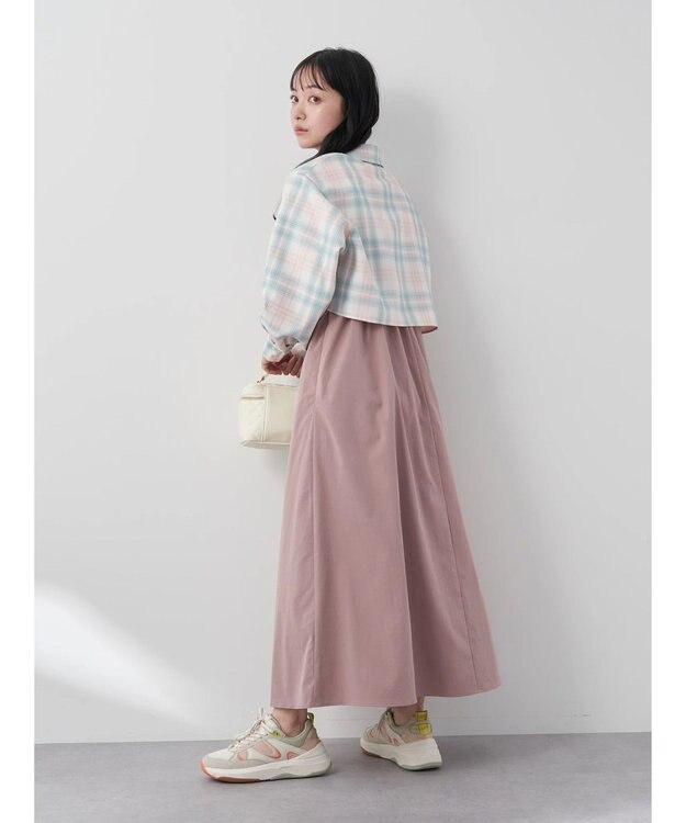 earth music&ecology ＣＨＥＣＫショートシャツジャケット Check Green