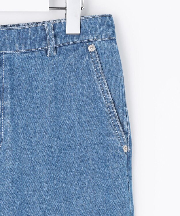 J.PRESS LADIES コットンリネン 7oz デニム セミワイド パンツ ユーズド系