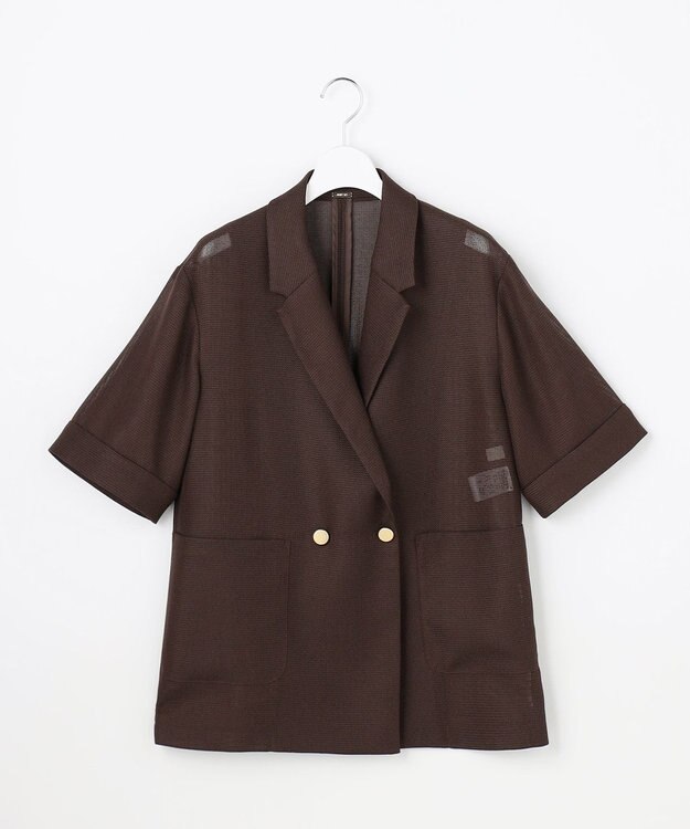 ANY SIS ツイーディカラミ ジャケット ブラウン