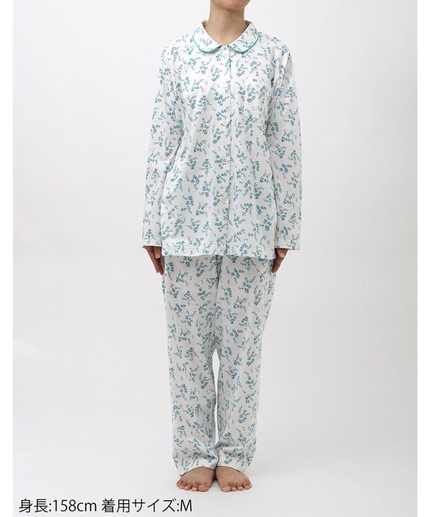 Wing パジャマ 長袖 長ズボン 綿混天竺素材 レディース EP7035 ウイング／ワコール メロン