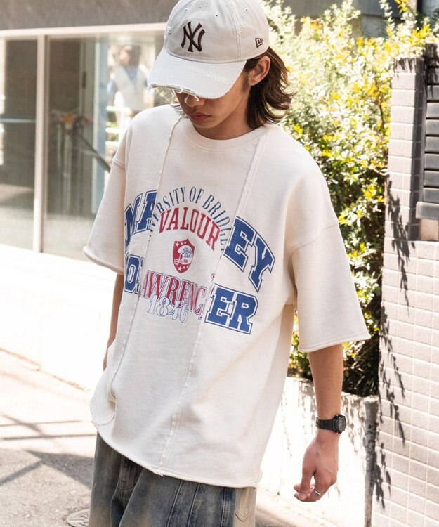 WEGO 【ユニセックス着用ITEM/MLサイズ展開】ドッキングカレッジスウェT（SS） オフホワイト