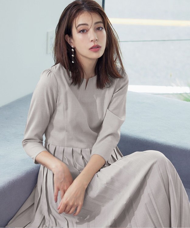 Tiaclasse 【洗える】プリーツワンピース グレー