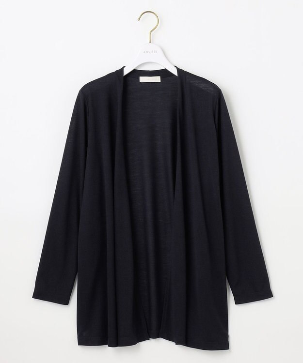 ANY SIS 【洗える】サラサラ着流し カーディガン ネイビー