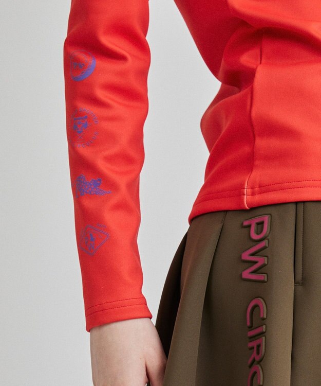 PW CIRCULUS 【WOMEN】裏フリースモックネックT レッド系
