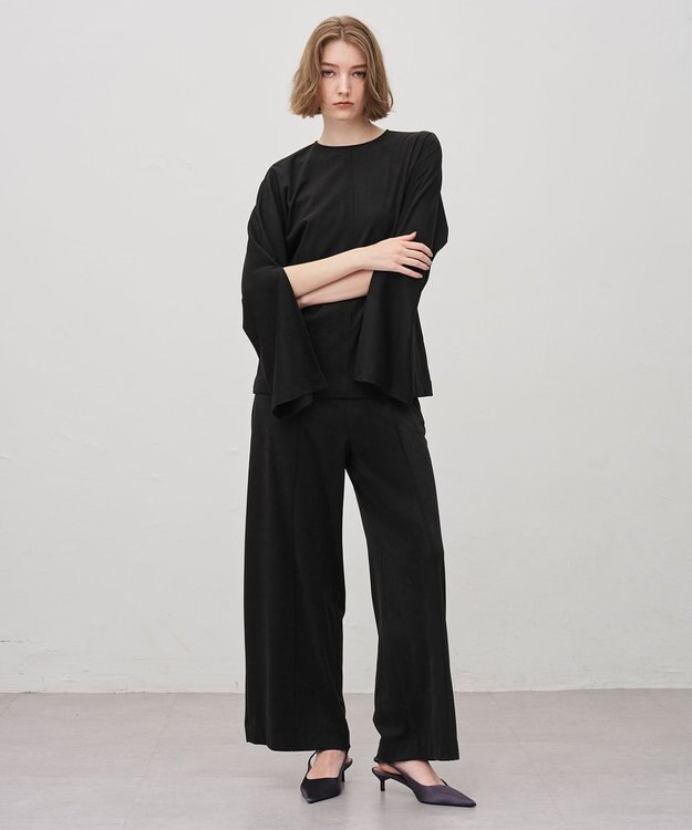 uncrave スウェード ストレートパンツ ブラック