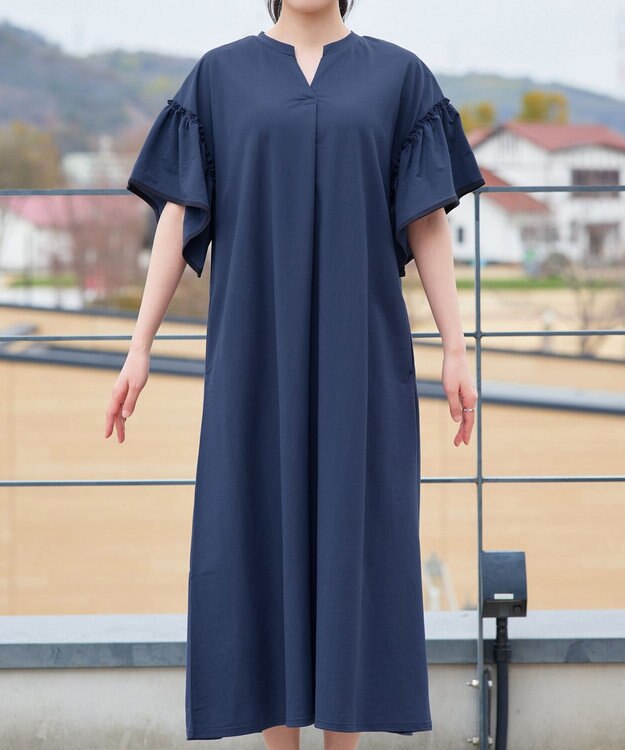 Tiaclasse 【冷凛(ひやりん)カノコ】フリル袖ワンピース ブルー