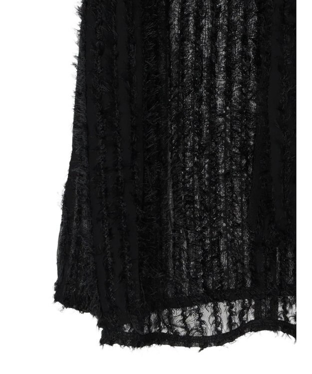 Green Parks ボウタイ付きフェザーノースリーブプルオーバー Black