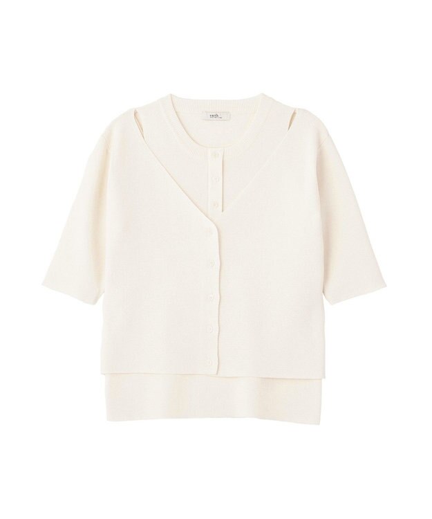 earth music&ecology フェイクレイヤードアメスリプルオーバー Ivory