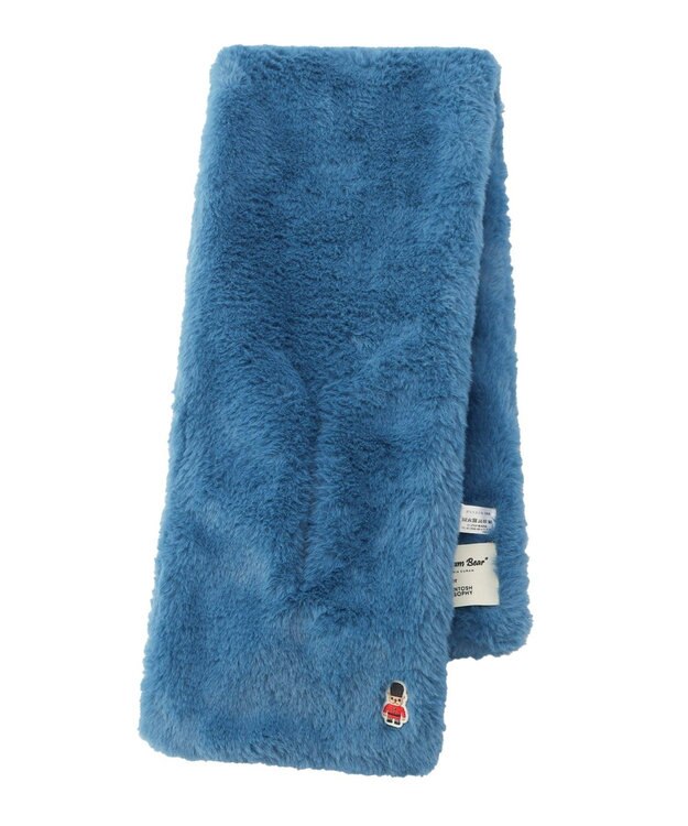 MOONBAT MACKINTOSH PHILOSOPHY バッキンガムベア付きフェイクファーマフラー ターコイズブルー