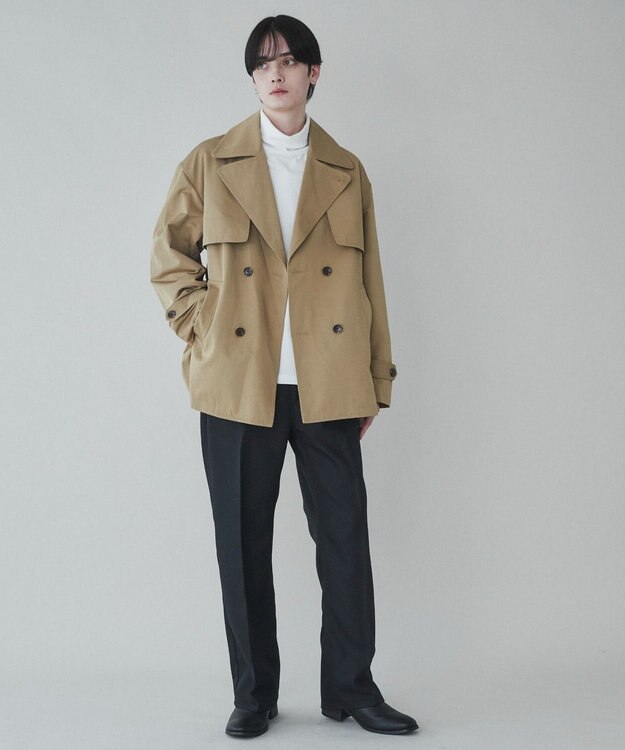 WEGO 【ユニセックス着用ITEM】ショートトレンチジャケット ベージュ