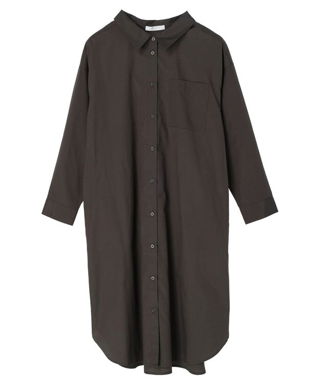 Green Parks ミドル丈シャツワンピースII Charcoal Gray