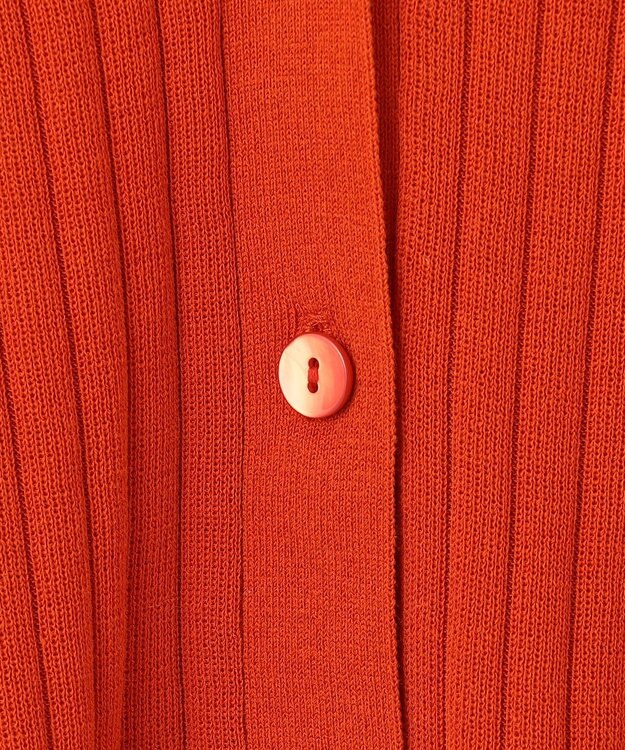 自由区 S 【アンサンブル対応・洗える】ハイツイストコットンアセテート カーディガン ダークオレンジ