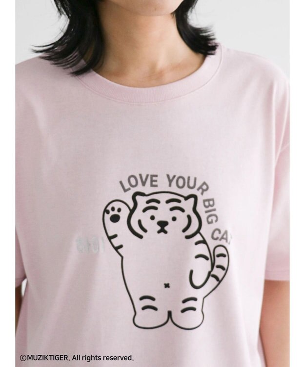 Green Parks ムジークタイガー／ＢＩＧ　ＣＡＴ　Ｔシャツ Pink
