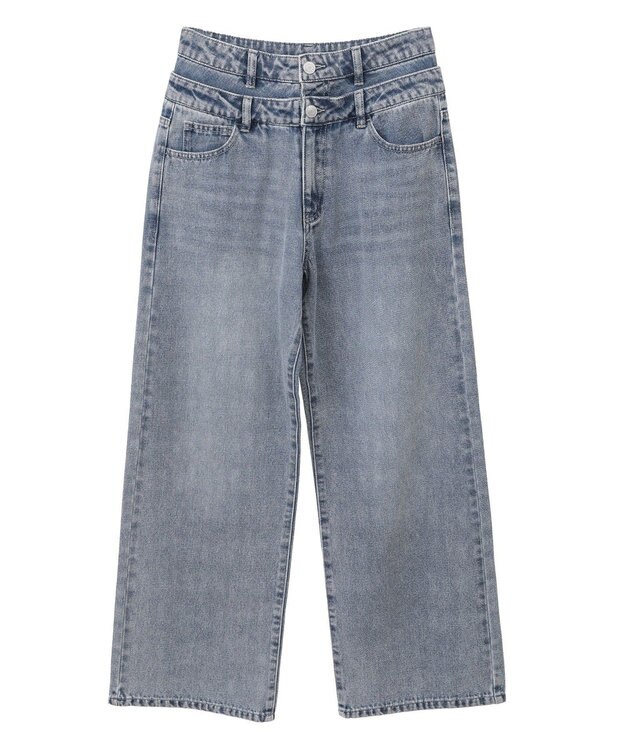 Green Parks ・ＥＬＥＮＣＡＲＥ　ＤＵＥ　Ｗウエストデニムパンツ Light Indigo