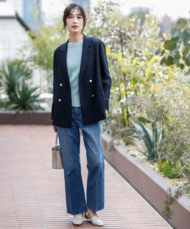 ANY SIS 【好印象ブライトニット】レースポイント プルオーバー アイスブルー