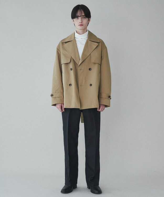 WEGO 【ユニセックス着用ITEM】ショートトレンチジャケット ベージュ