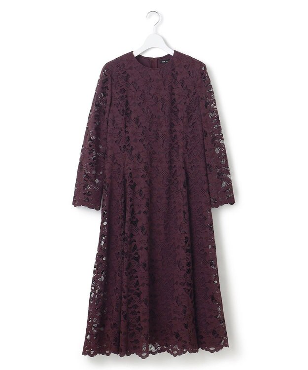 23区 L 【APPLAUDIR】ラッセルフラワーレース ドレス パープル系