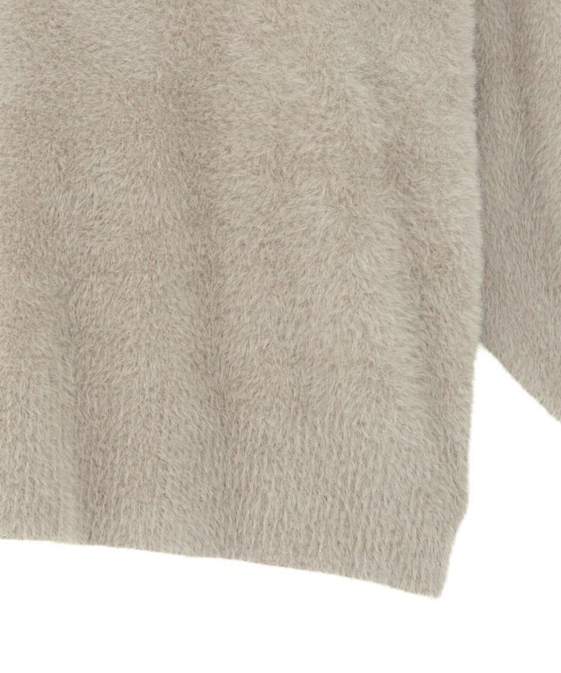 Green Parks シャギークルーネックニットプルオーバー Gray Beige