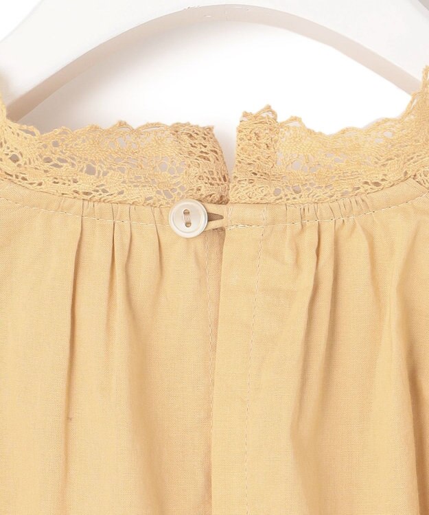 23区 【SLOW/洗える】コットンローン トーションレース ブラウス イエロー系