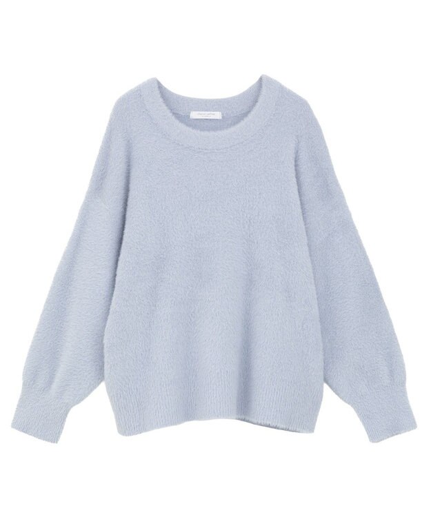 Green Parks シャギークルーネックニットプルオーバー Sax