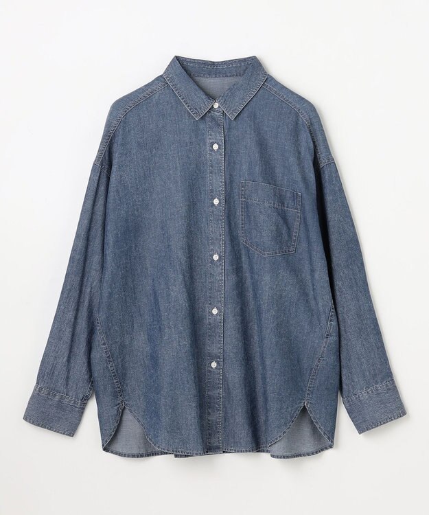 ANY L シアーデニムオーバーシャツ フェードインディゴ