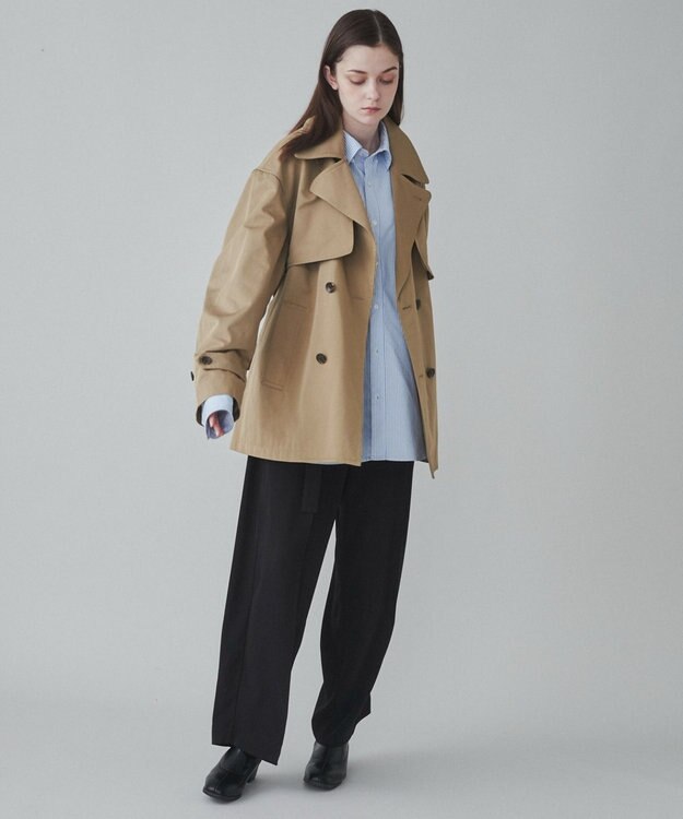 WEGO 【ユニセックス着用ITEM】ショートトレンチジャケット ベージュ