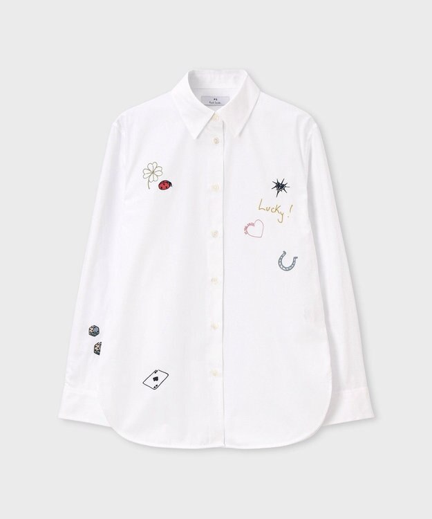 Paul Smith ラッキーモチーフ エンブロイダリー シャツ ホワイト