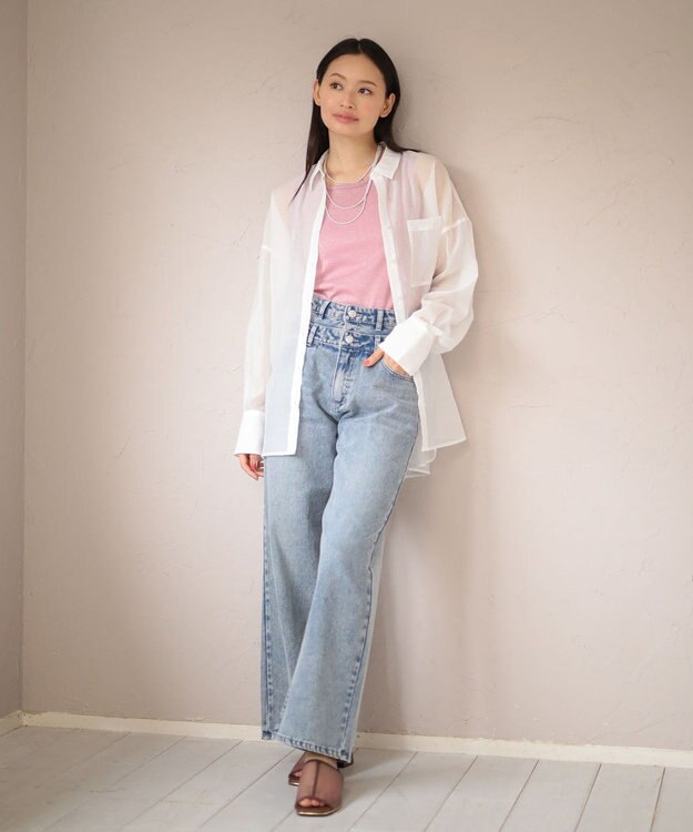 Green Parks ・ＥＬＥＮＣＡＲＥ　ＤＵＥ　Ｗウエストデニムパンツ Light Indigo