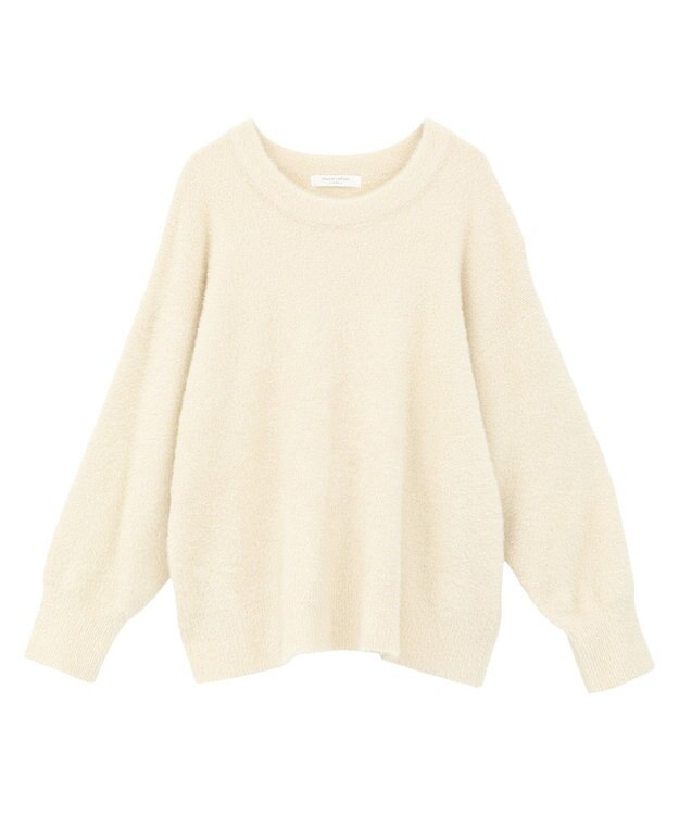 Green Parks シャギークルーネックニットプルオーバー Ecru
