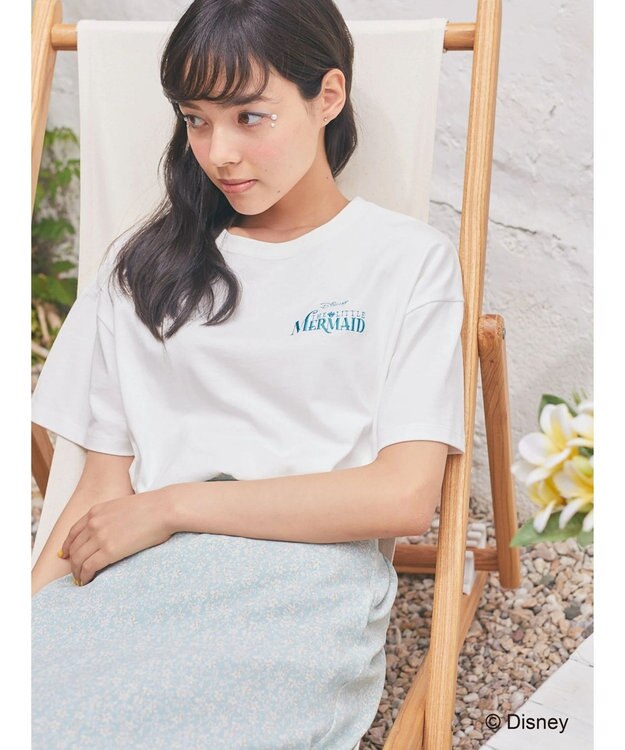 earth music&ecology リトル・マーメイド / プリントTee Off White