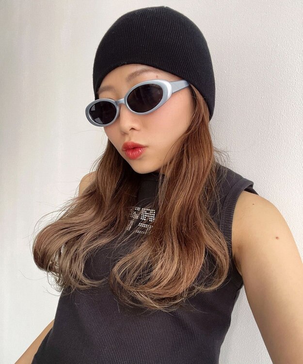 WEGO オーバルカラーレンズアイウェア シルバー