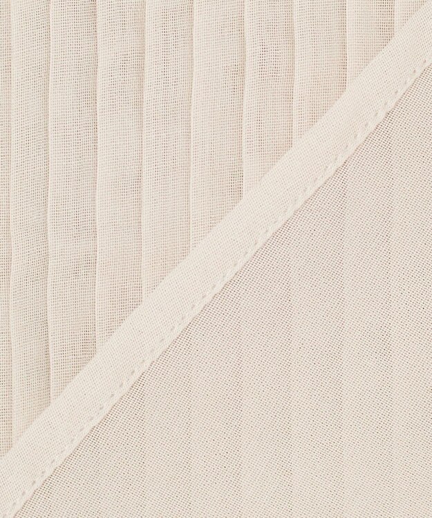 23区 S 【GOLD LABEL】コットンオーガンジー ピンタックリボン ペプラムブラウス アイボリー系