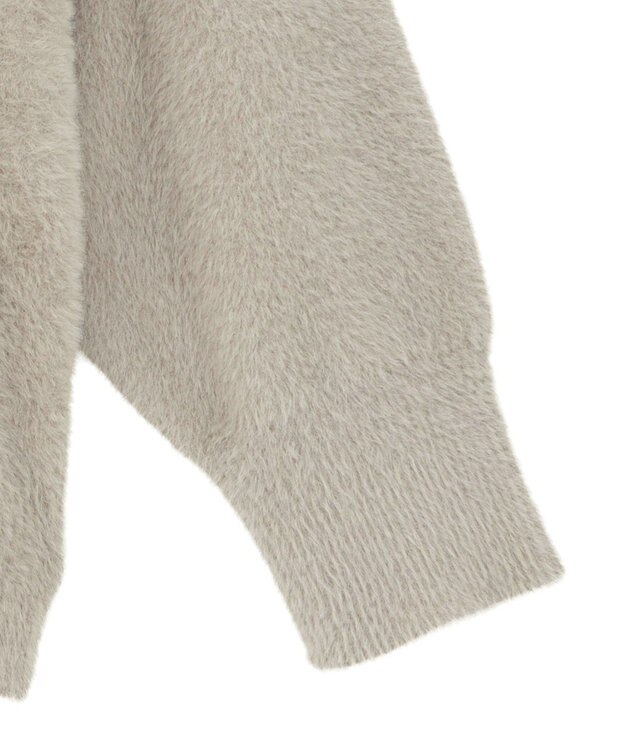 Green Parks シャギークルーネックニットプルオーバー Gray Beige