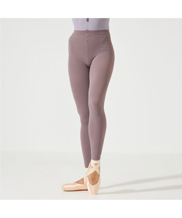 Chacott リブオーバータイツ（レギンス） グレイッシュライラック