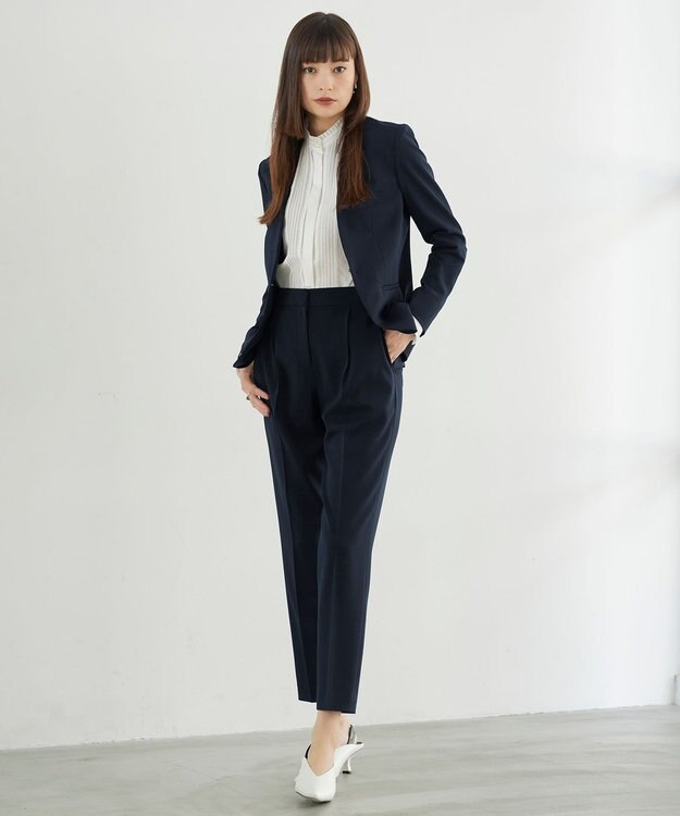 ICB 【洗える】 セシェシルキーローン シャツブラウス オフホワイト系