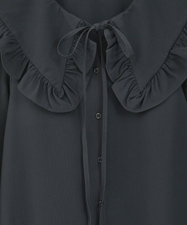 earth music&ecology フリルセーラーカラーブラウス Black