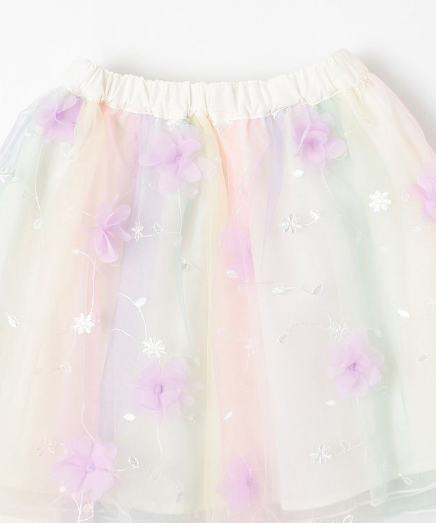 ANY KIDS 立体フラワー チュール スカート レインボー