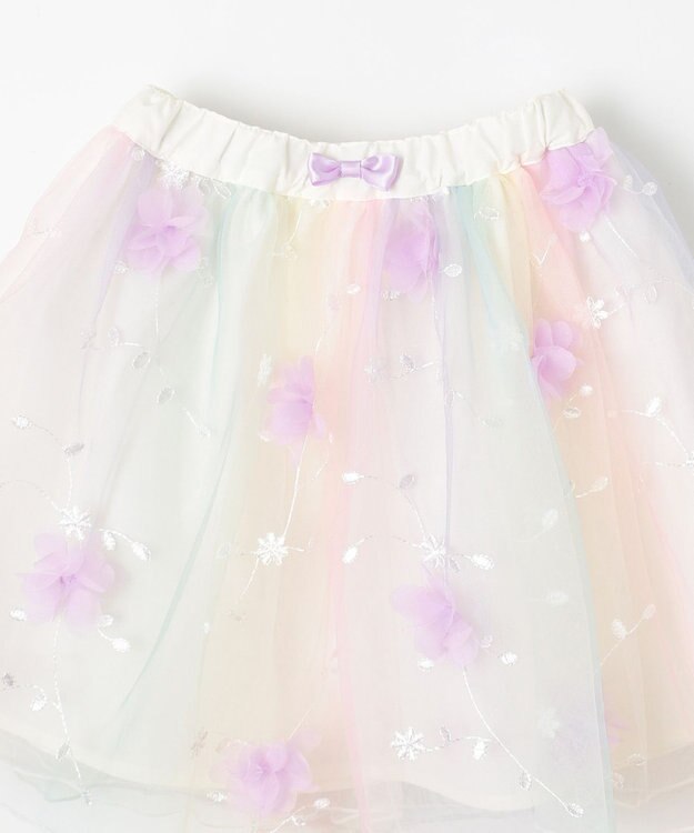 ANY KIDS 立体フラワー チュール スカート レインボー
