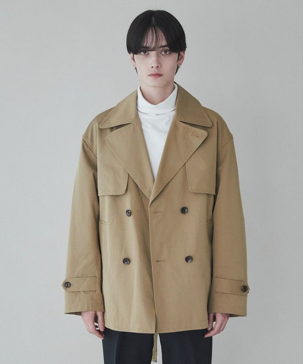 WEGO 【ユニセックス着用ITEM】ショートトレンチジャケット ベージュ