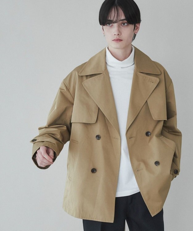 WEGO 【ユニセックス着用ITEM】ショートトレンチジャケット ベージュ