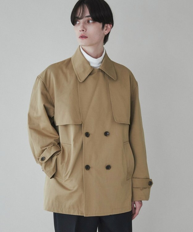 WEGO 【ユニセックス着用ITEM】ショートトレンチジャケット ベージュ