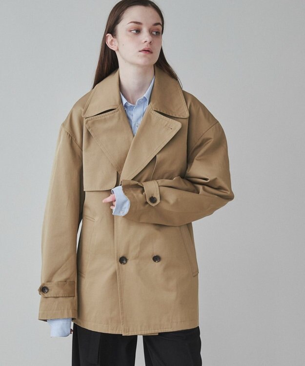 WEGO 【ユニセックス着用ITEM】ショートトレンチジャケット ベージュ