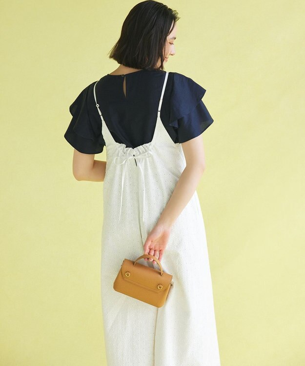 組曲 【WEB限定】エンブロイダリーレースサロペット アイボリー系