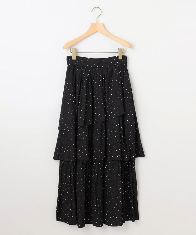 組曲 【入江未悠さんコラボ】ギャザーライトデシンティアード スカート モノトーンドット系5