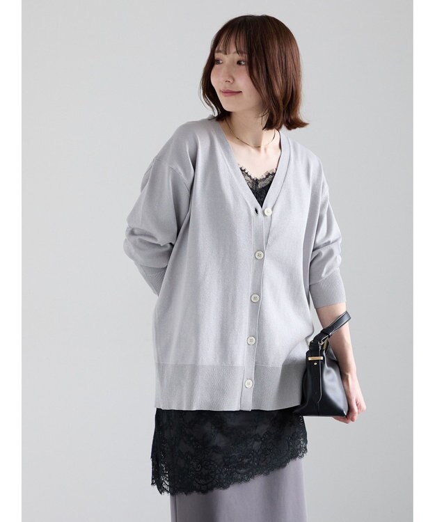Te chichi 【雑誌掲載アイテム】2WAYカシュクールVネックカーディガン《2026 spring catalog item》 シルバー